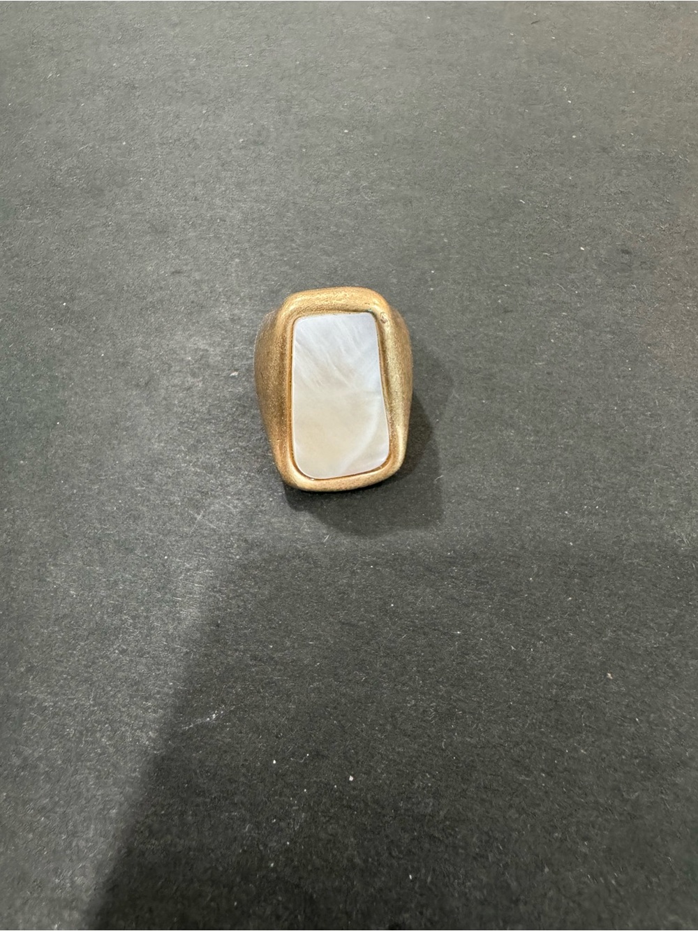 Gold-Tone Mother of Pearl Statement Ring